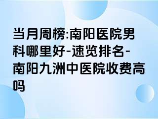 当月周榜:南阳医院男科哪里好-速览排名-南阳清大中医院收费高吗