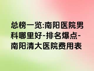 总榜一览:南阳医院男科哪里好-排名爆点-南阳清大医院费用表